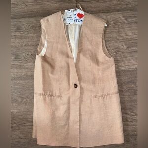Zara Linen Longline Vest